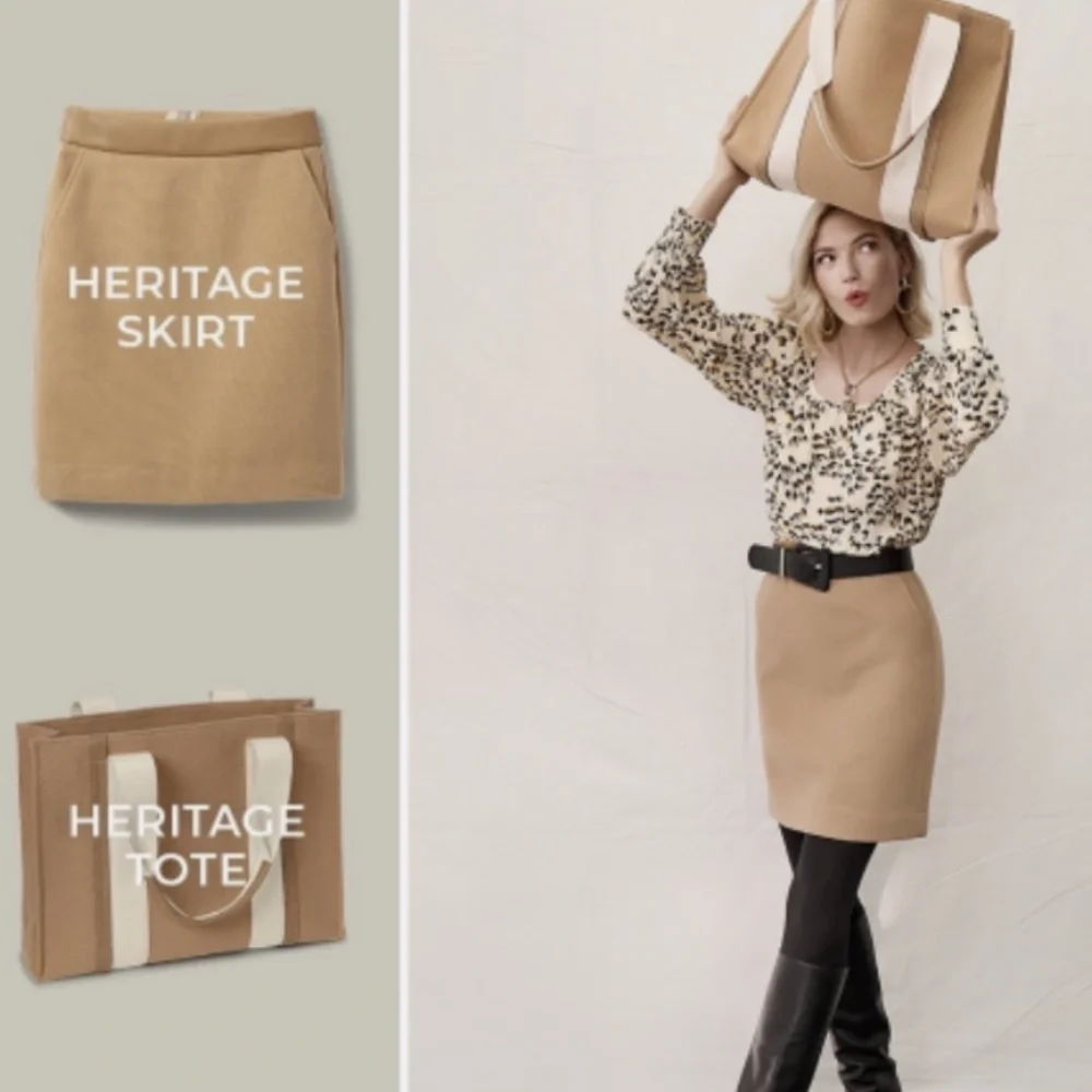 🤎 CAbi HTF Size 14 Camel Heritage Skirt #8008 POCKETS - Picture 4 of 11